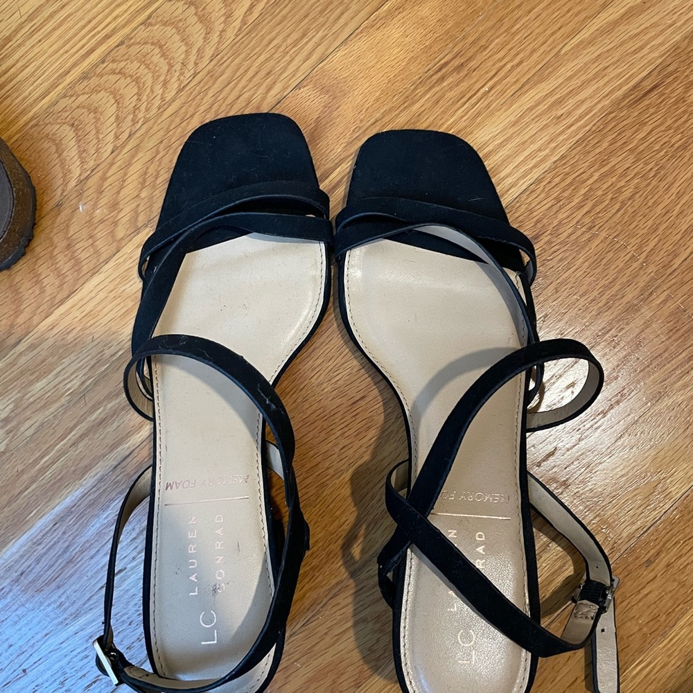 Lauren Conrad black velvet heels